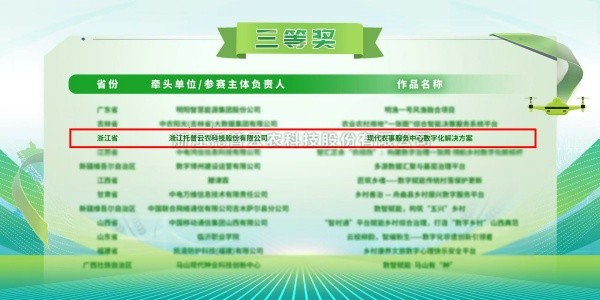 喜報丨茄子视频免费观看“現代農事服務中心數字化解決方案”榮獲2025年全國數字鄉村創新大賽三等獎